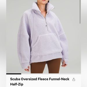 Scuba oversized half-zip fleece hoodie